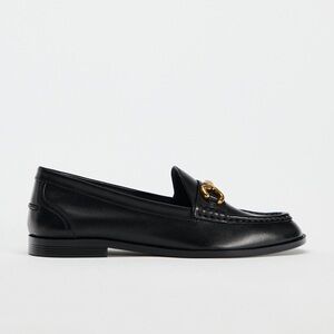 Zara LEATHER LOAFERS and Gold Accent